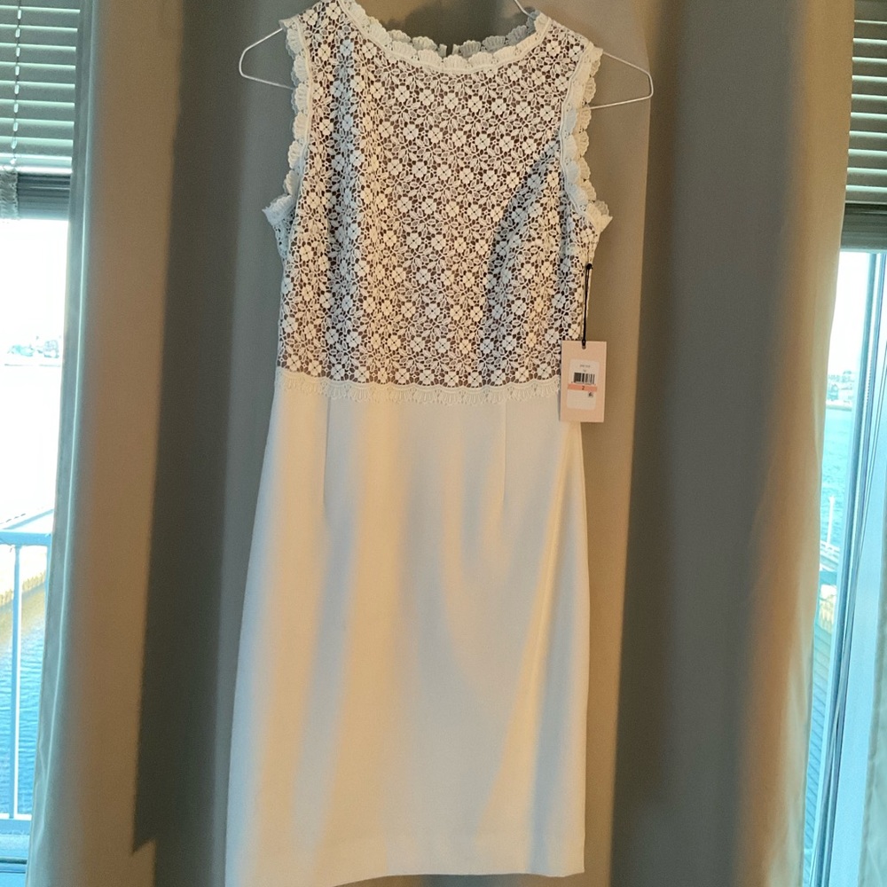 Ivanka Trump White Cream Lace Sheath Dress